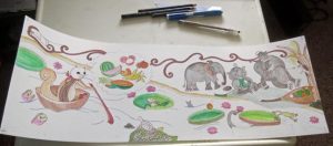 Double Page Spread Illustration Work In progress 3